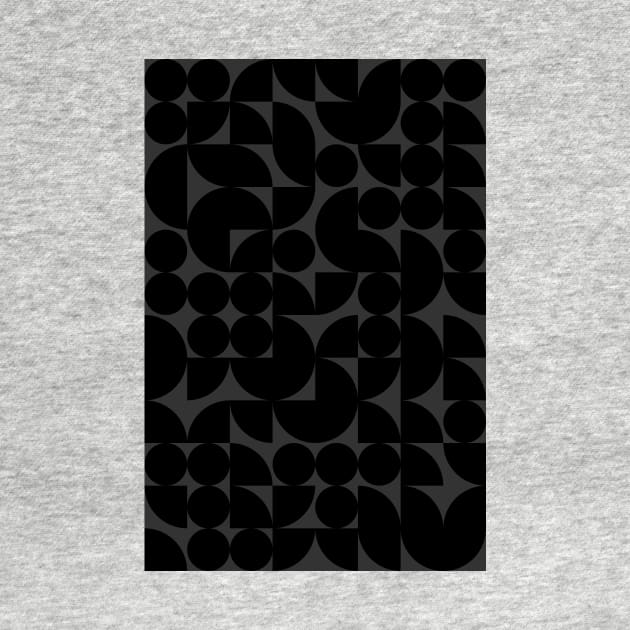Black Colored Geometric Pattern - Shapes #4 by Trendy-Now